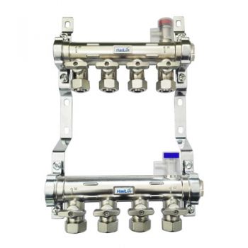 手动球阀型地暖分集水器TH33D25C1620-2/镀镍表面